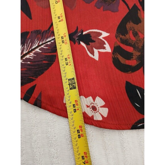 ZARA Basic Women's Floral Chiffon Long Sleeve Button Up Shirt S Multicolor Relax - Picture 9 of 14